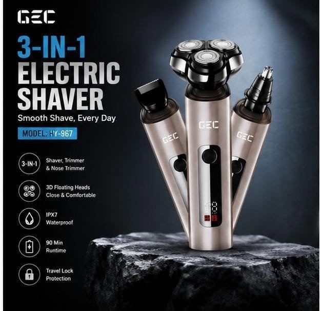 GEC HY - 967 Professional 3 in 1 Electronic Shaver